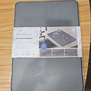 NWT Alta Dish Drying Stone with Non-Slip Protective Base Kitchen Home Natural